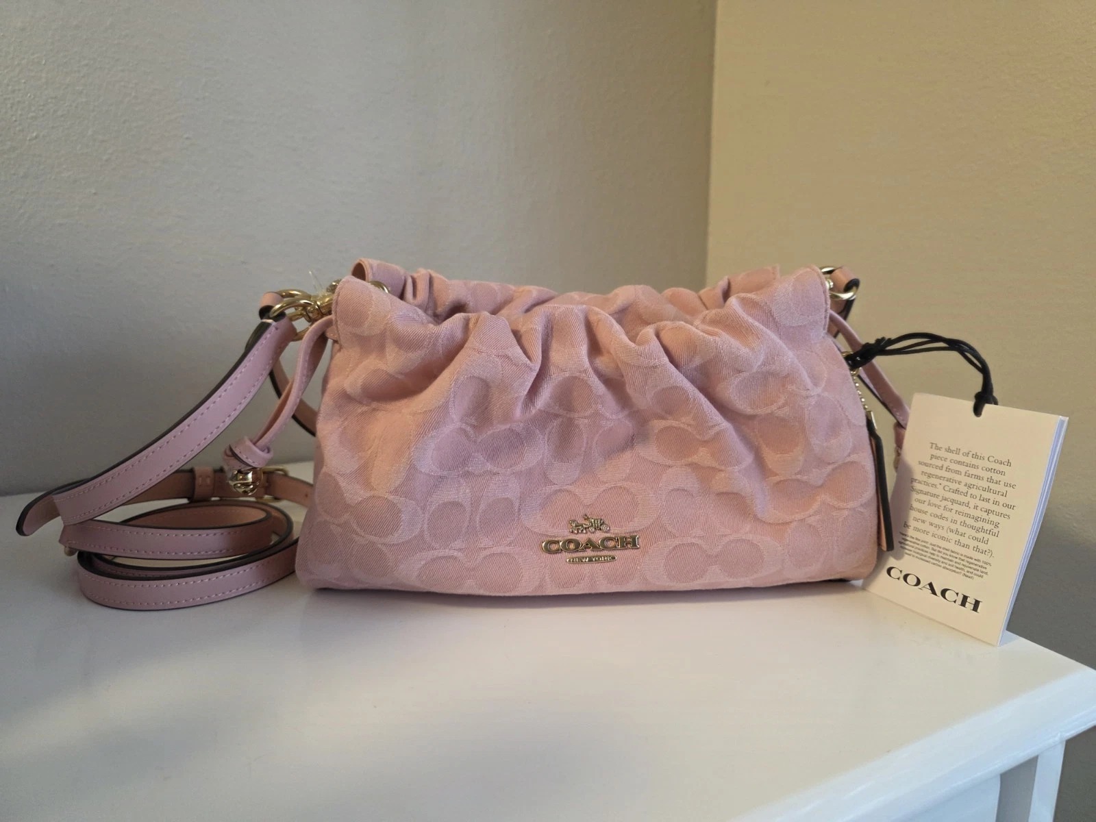 COACH - FAYE SHOULDER BAG PINK DENIM | (CER68) light pink | NWT AUTHENTIC - Image 1