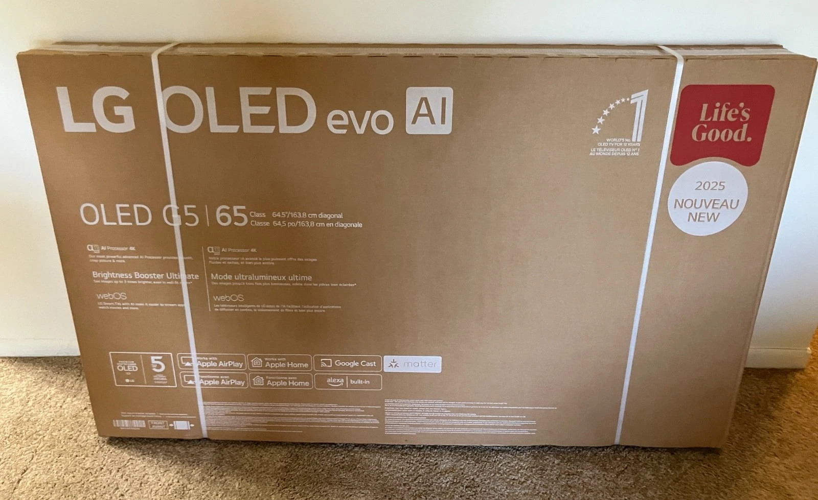 LG 65" Class G5 Series OLED evo AI 4K UHD Smart webOS TV (2025) - Brand New - Image 1